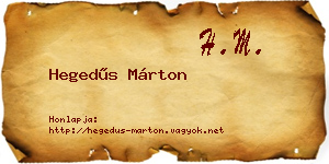Hegedűs Márton névjegykártya