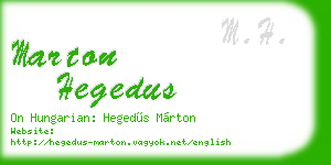 marton hegedus business card
