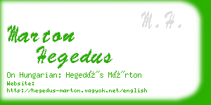 marton hegedus business card
